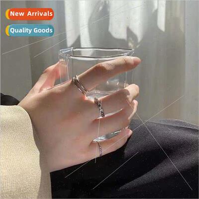 ins Korea simple versatile ring set three cold wind plain ri