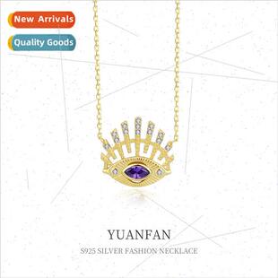 Eye Necklace Eyes silver Zirconia che Devil Europe 925 Women