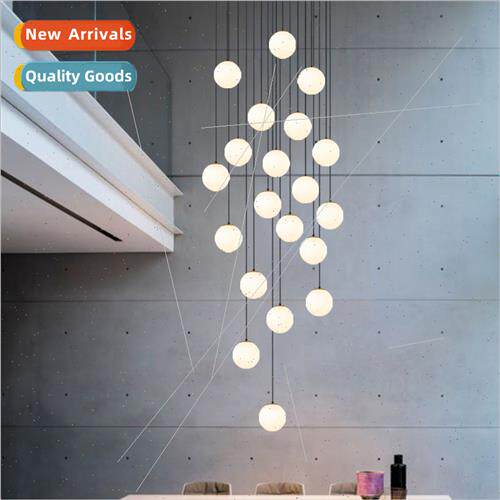 Modern simple staircase chandelier hotel villa duplex restau
