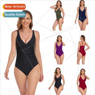 Europ piece Color Solid Neck Sexy Slim Swimsu One Triangle