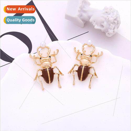 temperament design sense alloy oil drop insect earrings pers