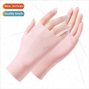 summer sunscreen gloves New silk finger ice half one