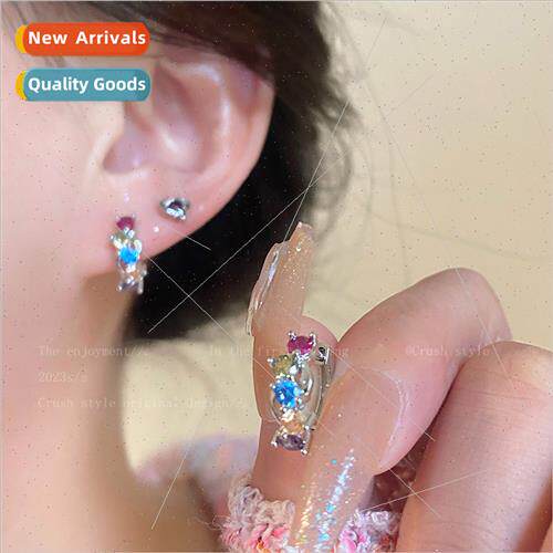 Spice Girls Colorful zirconia earrings small delicate earrin