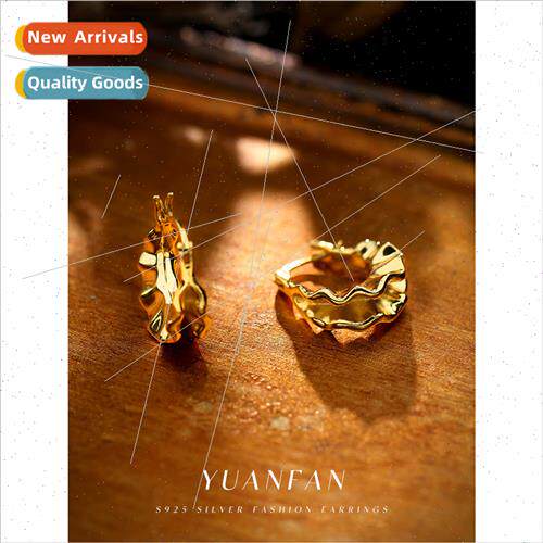 925 silver Vintage Metal Textured Earrings che Europe Ear Cl