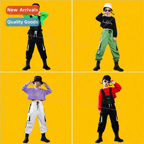 Girls Jazz Dance Su  Hip Hop Pants Exposed Navel Child Girls