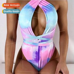 backless tie piece high printed one waisted ladies New sexy