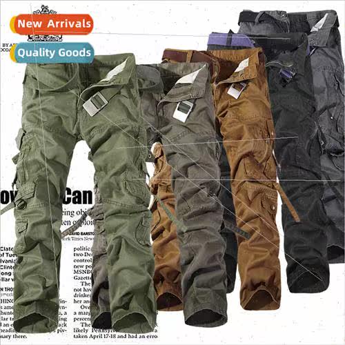Casual Pants Work Pants Men Multi-Pocket Pants Large ze Loos