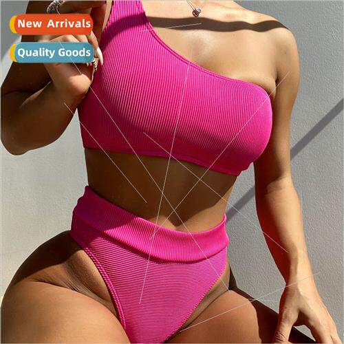 2022 New One Shoulder High Waist Bikini Europe Sexy Swimwear