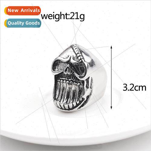 New Europe American men vintage skull bottle opener ring