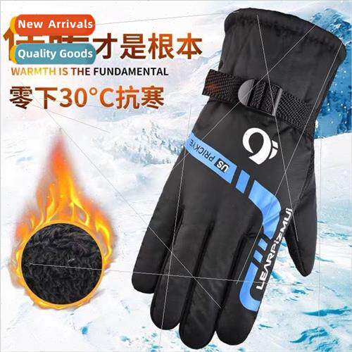 Winter warm gloves men padded thickened outdoor riding windp