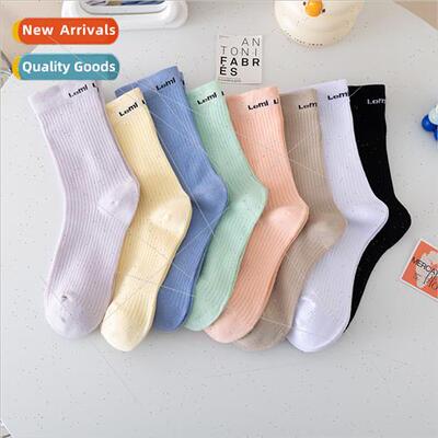 Korean plate macaron color system heel English embroidery in