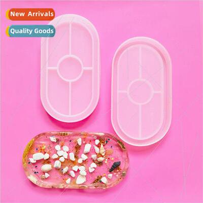 Drip Oval Coasters Large Crystal Cement Plaster Tray Mold Ep