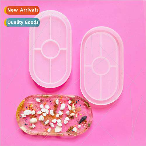 Drip Oval Coasters Large Crystal Cement Plaster Tray Mold Ep