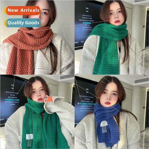 2023 new solid color woolen hundred wh scarf female students