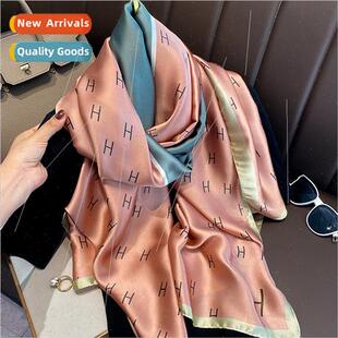 silk scarf Korea Scarf painting simulation oil printing Ms.