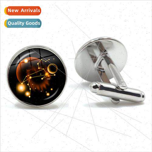 Jewellery Star 12 Constellation Time Gemstone French Cufflin
