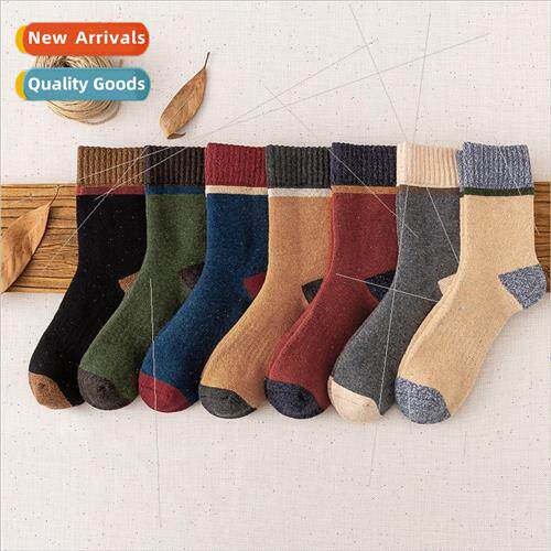 Autumn and winter thickening mens socks terry mid-calf pull