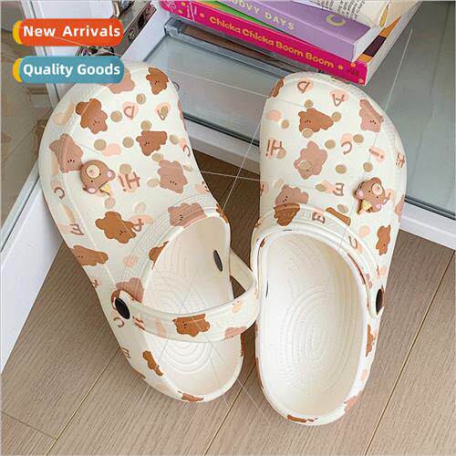 Teenage girl heart cute cartoon bear comtable outdoor sandal