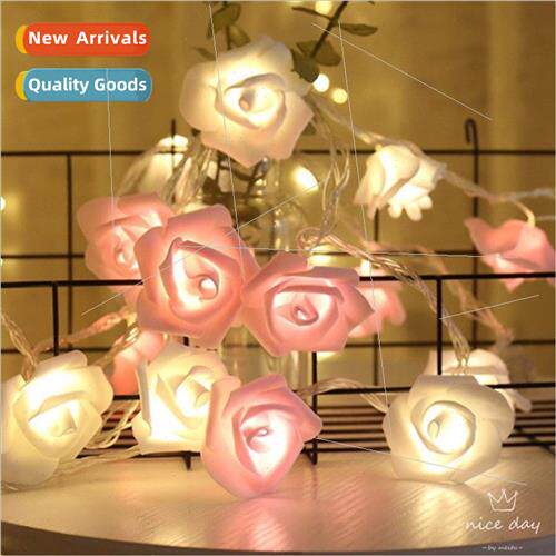 LED rose flower lights string holiday wedding simulation ros