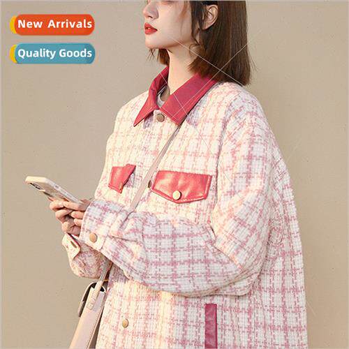 small perfume jacket female spring 2023 new loose plaid jack