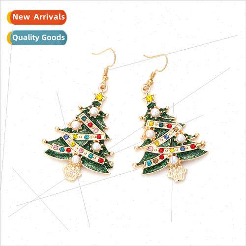 creative colorful diamond Christmas e earrings cute wild all