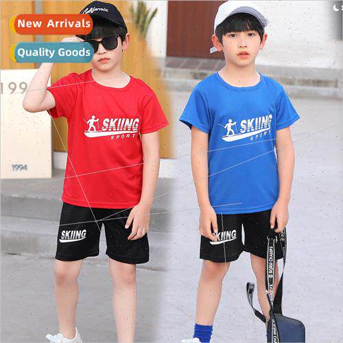 2023 Summer Children Alphabet Printed Quick Dry Short Sleeve