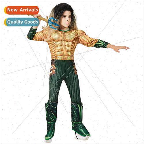 Kids Superhero Sea King Muscle Dress Up Movie Character Cosp