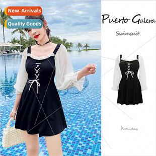 ins belly shading Swimsu conservative spl thin flat womens