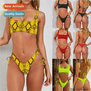Sexy Bandage Solid Womens Bikini Swimsu Color i19C303 Spl