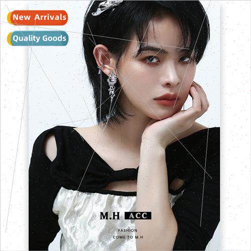 Winter irregular lava earrings female chain ins earrings 925