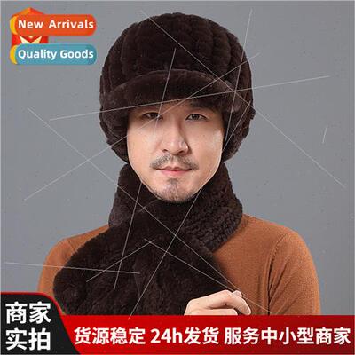 Fur hat men winter elderly otter rabb hair thickened warm kn