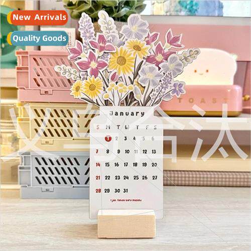 New Product 2024 Bloomy Flowers Desk Calendar Bloomy Flowers