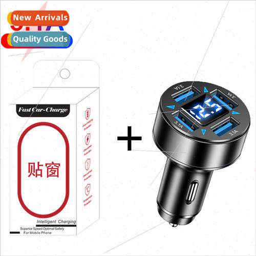 Car charger 4-in-1 wh display 4USB digal display car charger