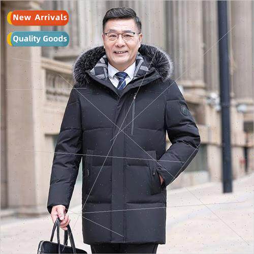High- middle-aged elderly down jacket men medium-length fath