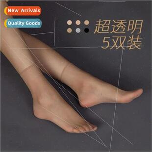 Traceless short stockings women anti-hooker crystal stocking