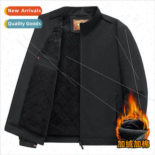 Jacket fall winter men padded thickened warm stand-up collar