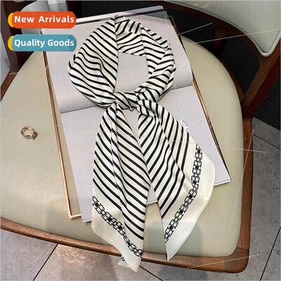 2021 new striped printed imation silk fashion early fall dec