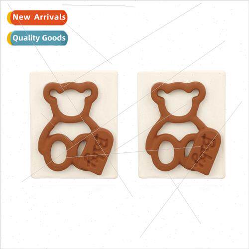 New simple resin color blocking earrings retro fashion nd se