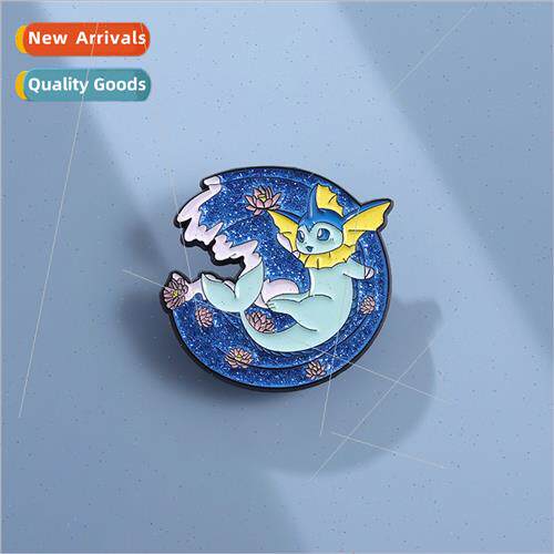 Creative Wave Aqua Pixie Shape High-grade Decoration Badge B