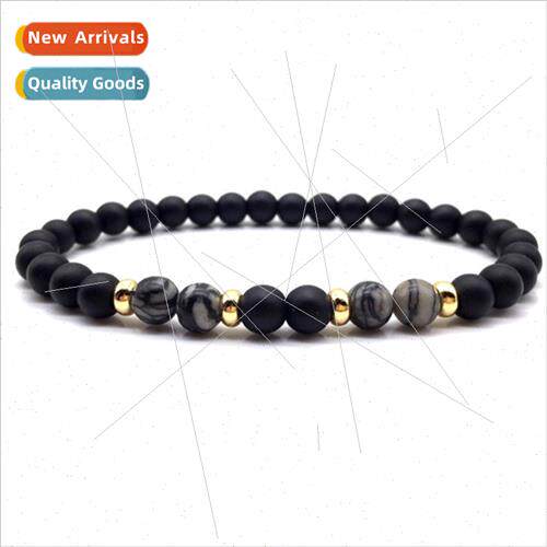 New bracelet men women simple 6mm stone bead bracelet classi
