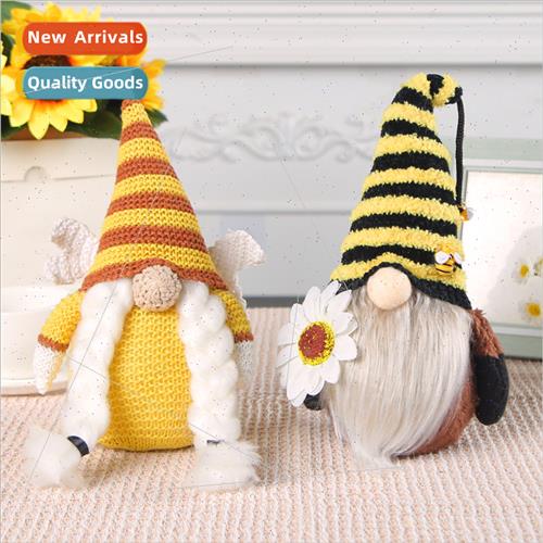 Bee Festival knted plush doll decorations cute gnome sunflow