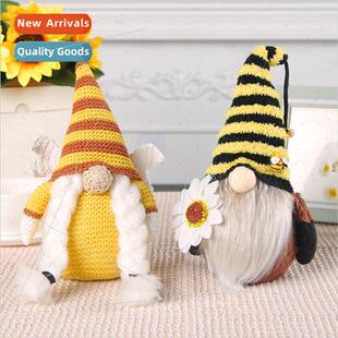 plush doll decorations Bee gnome knted cute sunflow Festival