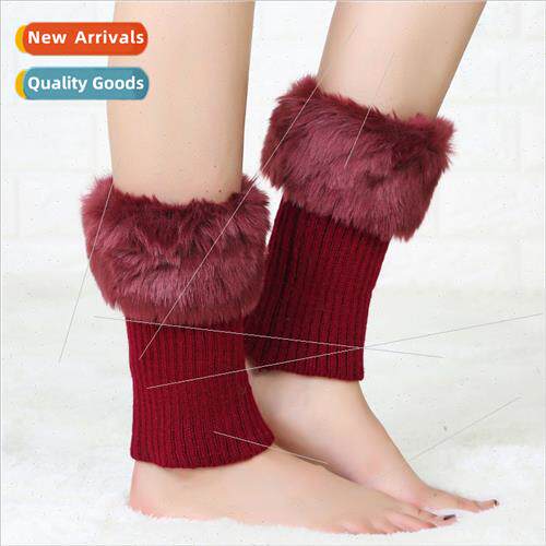 New fall winter short turn mouth fur warm socks boot covers