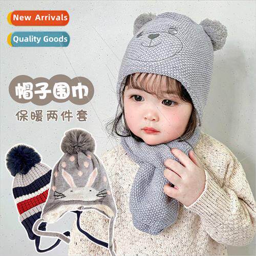 2023 fall new children girls baby Korea simple warm hat scar