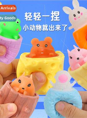 Creative decompression cute cheese rat cup pinch fun squeeze