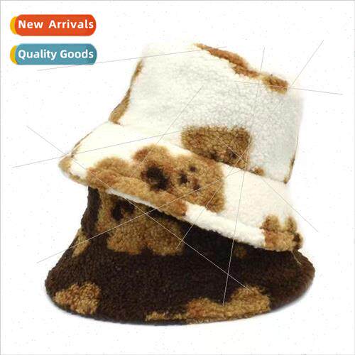 Ins bear fisherman hat female winter Korea  hundred wh carto