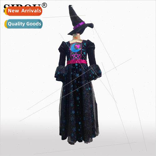 Halloween Wch Dress Kids Moonlight Wizard Wch Costume cospla