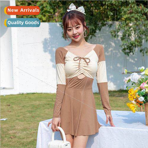 Conservative swimsu women one-piece sexy skirt Korea ins  th