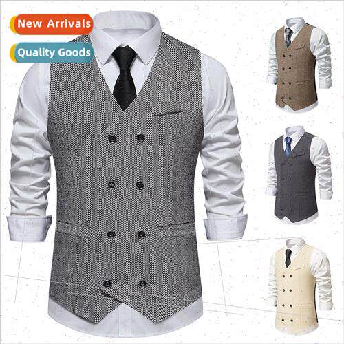 2023 Vintage Double Breasted Men Su Vest