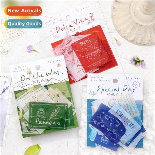Japan Paper Stickers Pack Simple English Verses Decorative S